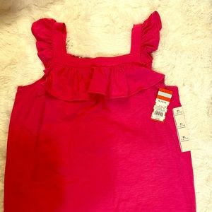 NEW Girls Cat & Jack Pink Ruffle Tank